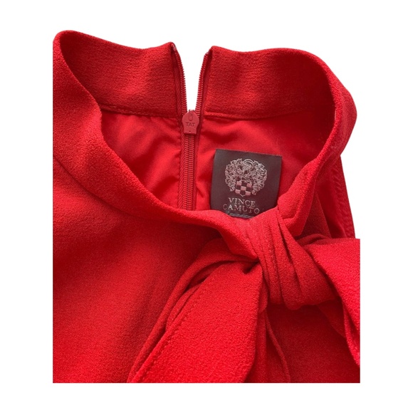 Vince Camuto Red Sleeveless Bow-Neck Shift Dress – Size 2 - Picture 4 of 5